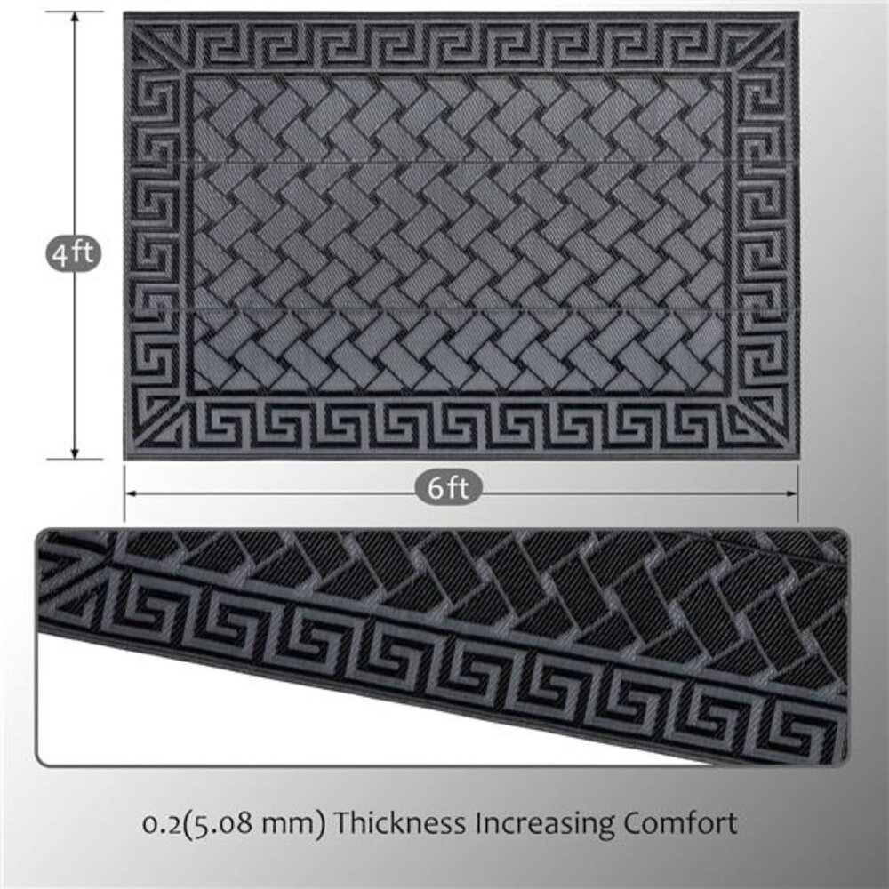 Reversible Mats, Plastic Straw Rug, Modern Area Rug, Large Floor Mat and Rug - Picture 2 of 6